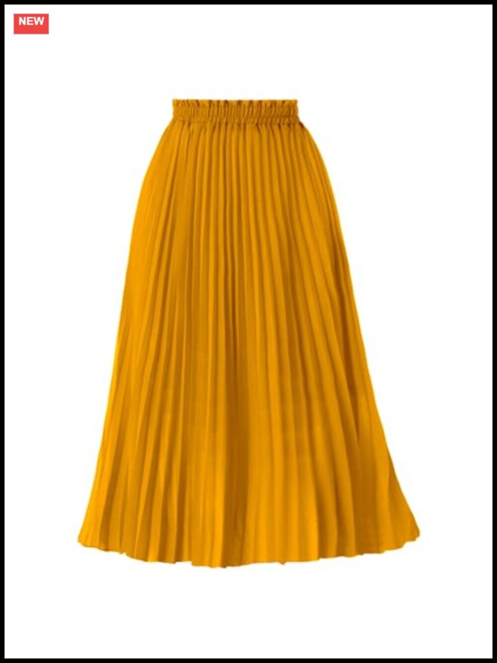 Pleated A-Line High Waist Flowy Midi Skirt Wrinkle Resistant